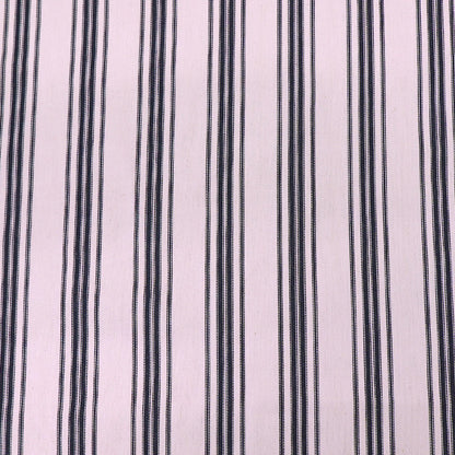 Indian Cotton Ticking Fabric - TRIPLE STRIPE - Navy