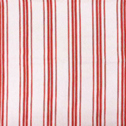 Indian Cotton Ticking Fabric - TRIPLE STRIPE - Red