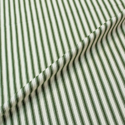 Indian Cotton Ticking Stripe Fabric - Green