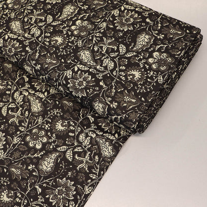 Indian Printed Cotton - Floral - Black