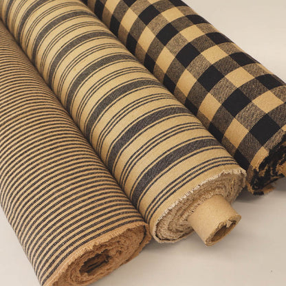 Indian Cotton - 2.7cm Gingham - Tobacco and Black