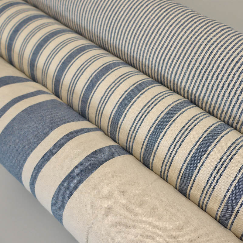 Indian Cotton - BIG Stripe - Denim Blue