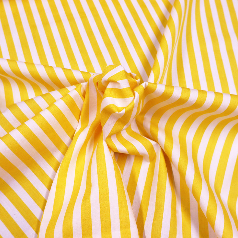 Jubilee Cotton - Bright Yellow and White Stripe