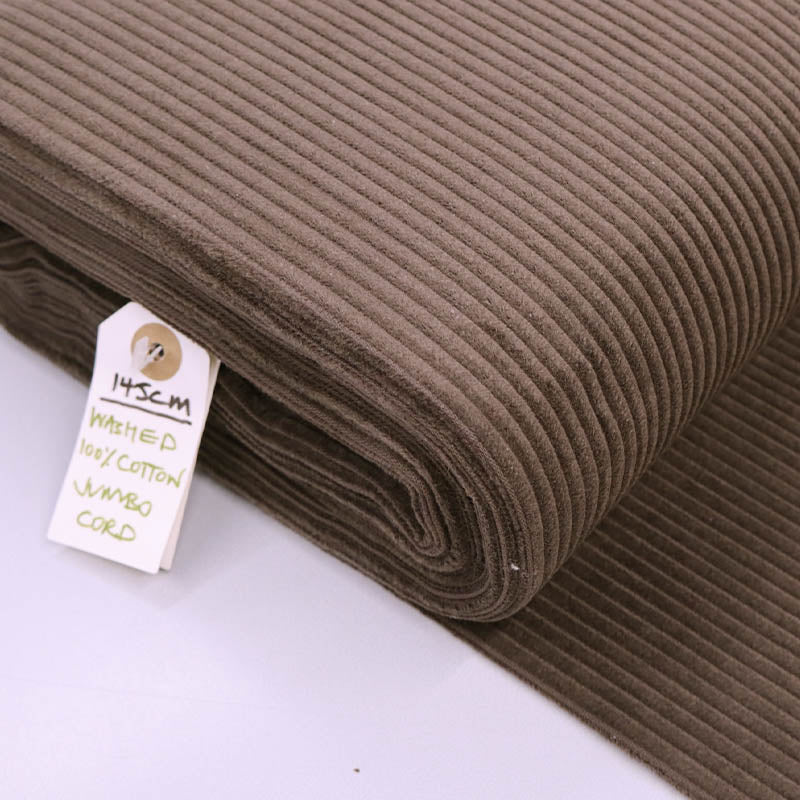 100% Cotton Dark Brown Jumbo Cord Fabric