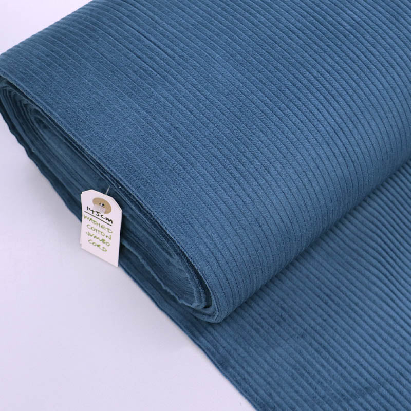 100% Cotton Jumbo Corduroy Fabric - Petrol Blue