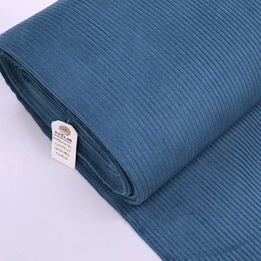 100% Cotton Jumbo Corduroy Fabric - Petrol Blue