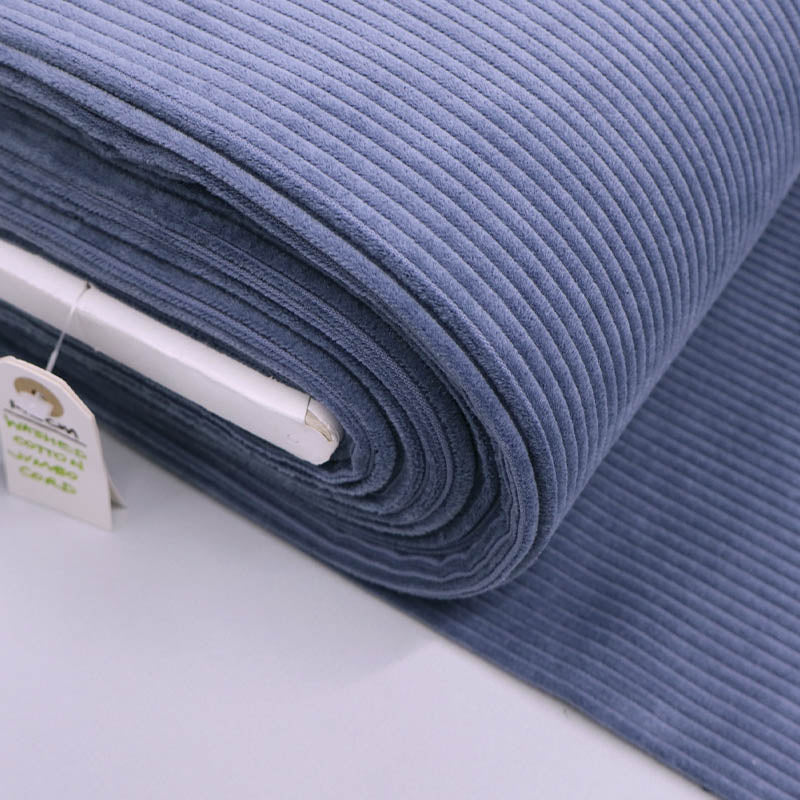 100% Cotton Jumbo Cord Fabric - Washed Denim Blue