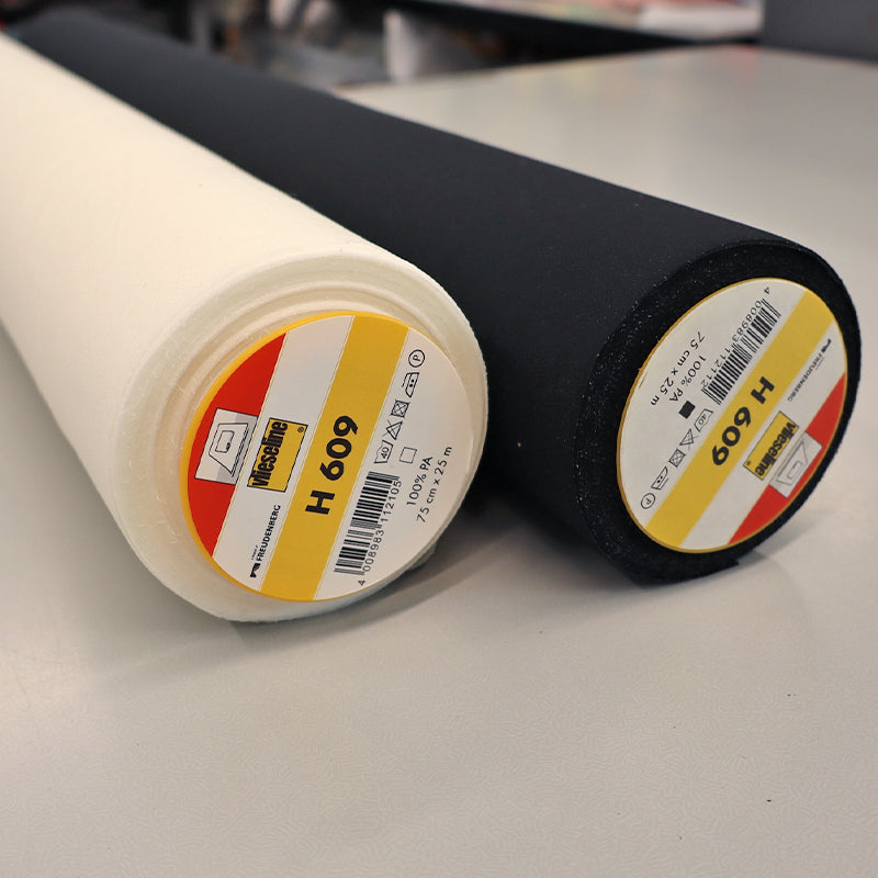 Iron on Polyester Knit Interfacing Fabric in Black and White