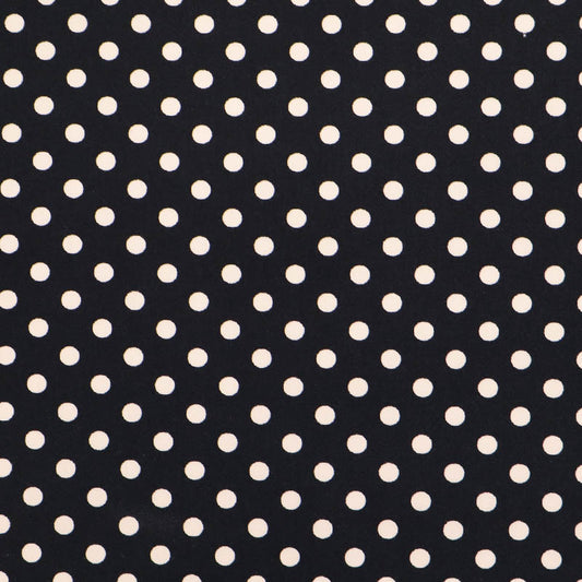 7mm Polka Dot Cotton - Black