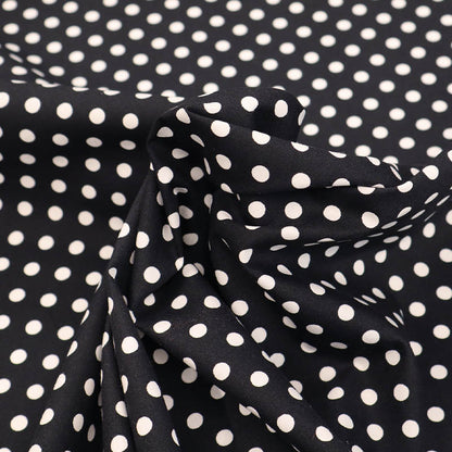 7mm Polka Dot Cotton - Black