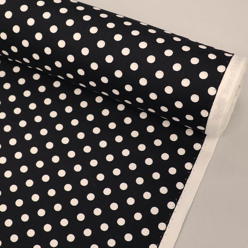 7mm Polka Dot Cotton - Black