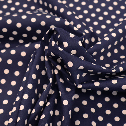 7mm Polka Dot Cotton - Navy Blue