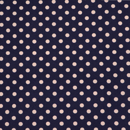 7mm Polka Dot Cotton - Navy Blue