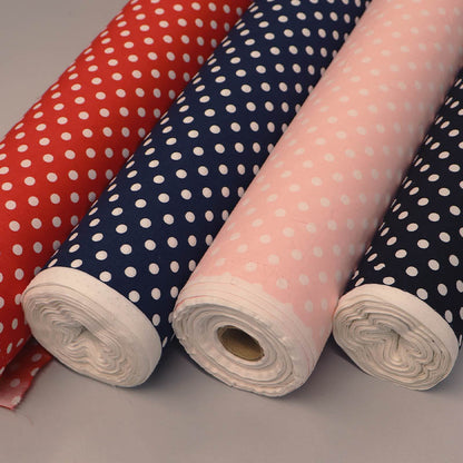 7mm Polka Dot Cotton - Navy Blue