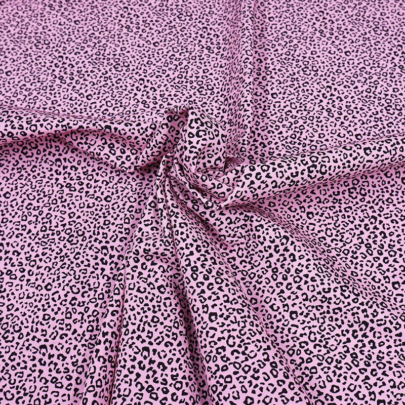 100% Cotton Mini Leopard Print Fabric - Pink