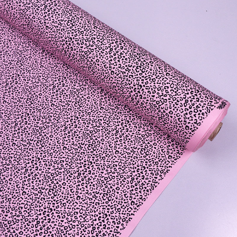 100% Cotton Mini Leopard Print Fabric - Pink