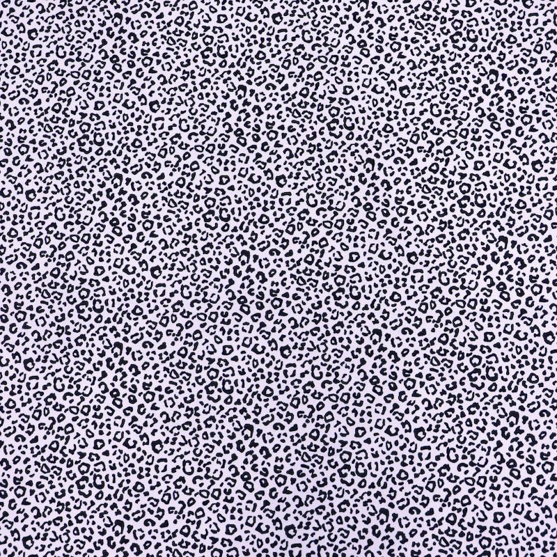 100% Cotton Mini Leopard Print Fabric - Black and White