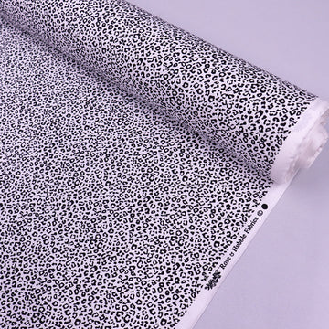 100% Cotton Mini Leopard Print Fabric - Black and White