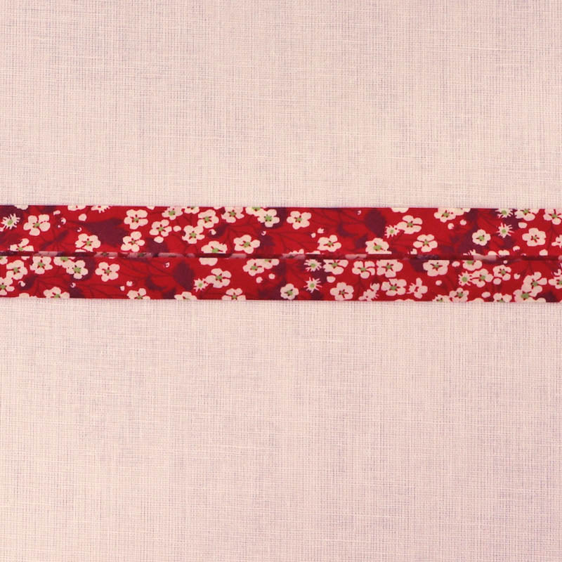 100% Cotton Liberty Fabric Bias Binding in Mitsi Valeria D in Burgundy Red