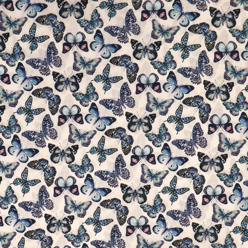 Liberty Fabrics Butterfly Print Tana Lawn™ Blue and white