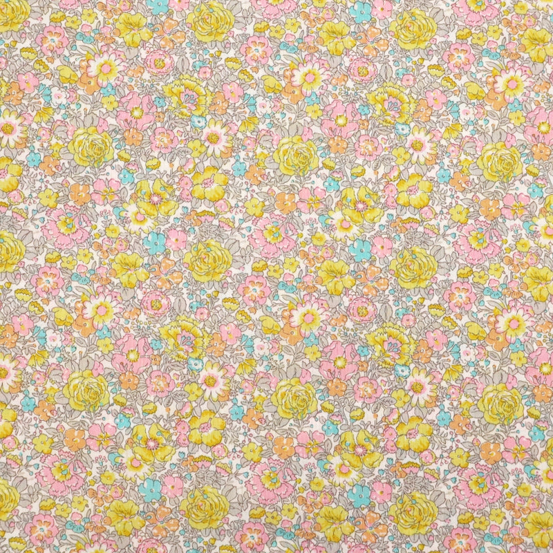 Pastel Floral Liberty Fabrics Tana Lawn™ Cotton in Pink, Yellow and Blue