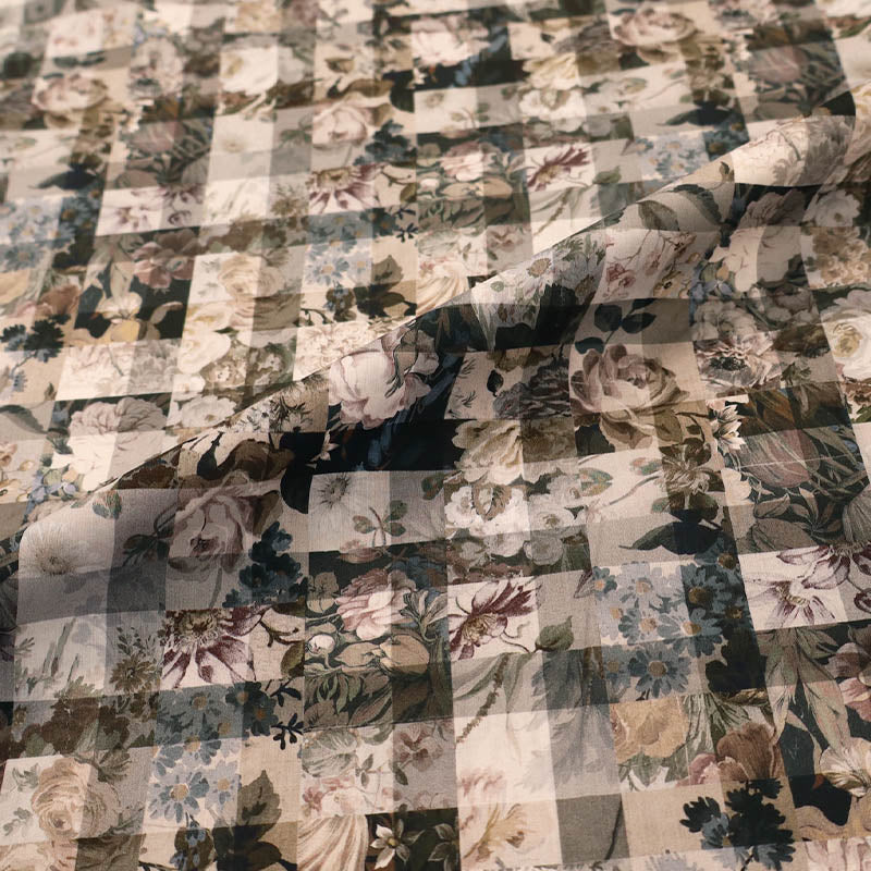 100% Cotton Lawn Archive Gingham Liberty Tana Lawn™ - Black and Grey