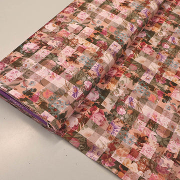100% Cotton Fabric Archive Gingham Liberty Tana Lawn™ - Pink