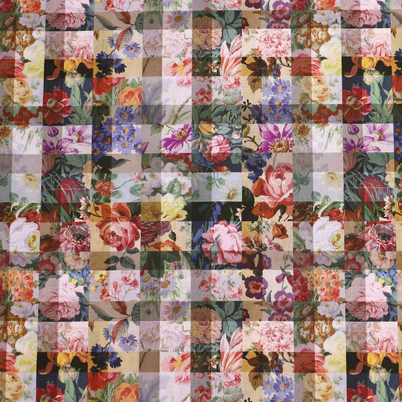 100% Cotton Liberty Fabrics Tana Lawn™ - Archive Gingham floral patchwork print