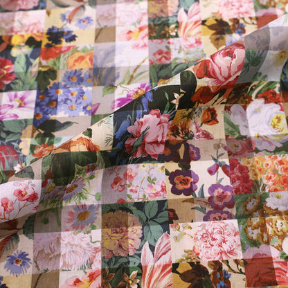 100% Cotton Liberty Fabrics Tana Lawn™ - Archive Gingham floral patchwork print