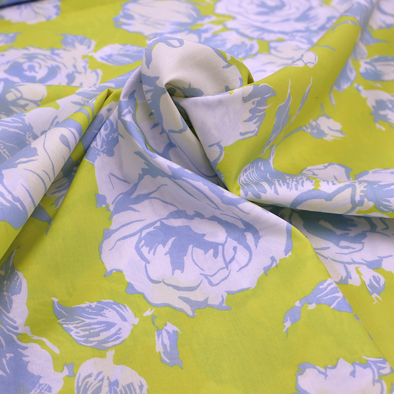 100% Cotton Liberty Fabrics Tana Lawn™ Cotton - Carline Bloom in Yellow and Grey