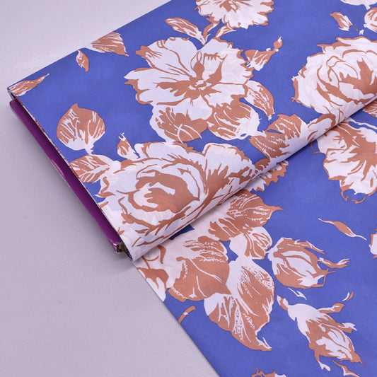 100% Cotton Lawn Liberty Fabrics Tana Lawn™ Cotton Carline Bloom - Blue and Brown