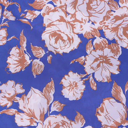 100% Cotton Lawn Liberty Fabrics Tana Lawn™ Cotton Carline Bloom - Blue and Brown