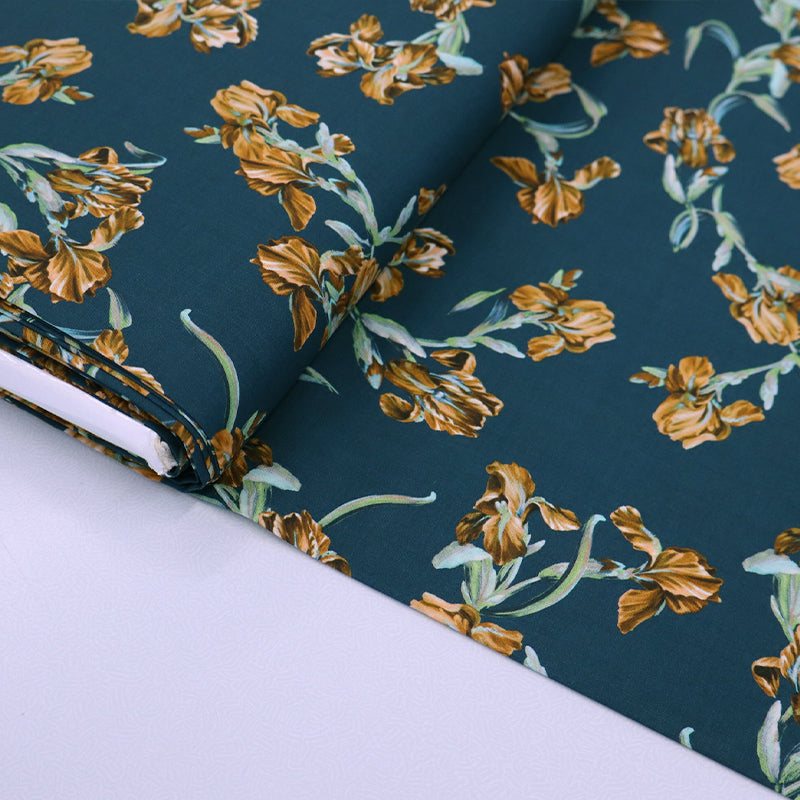 Liberty Fabrics Tana Lawn™ Cotton - French Iris Dark Green floral 100% cotton lawn 