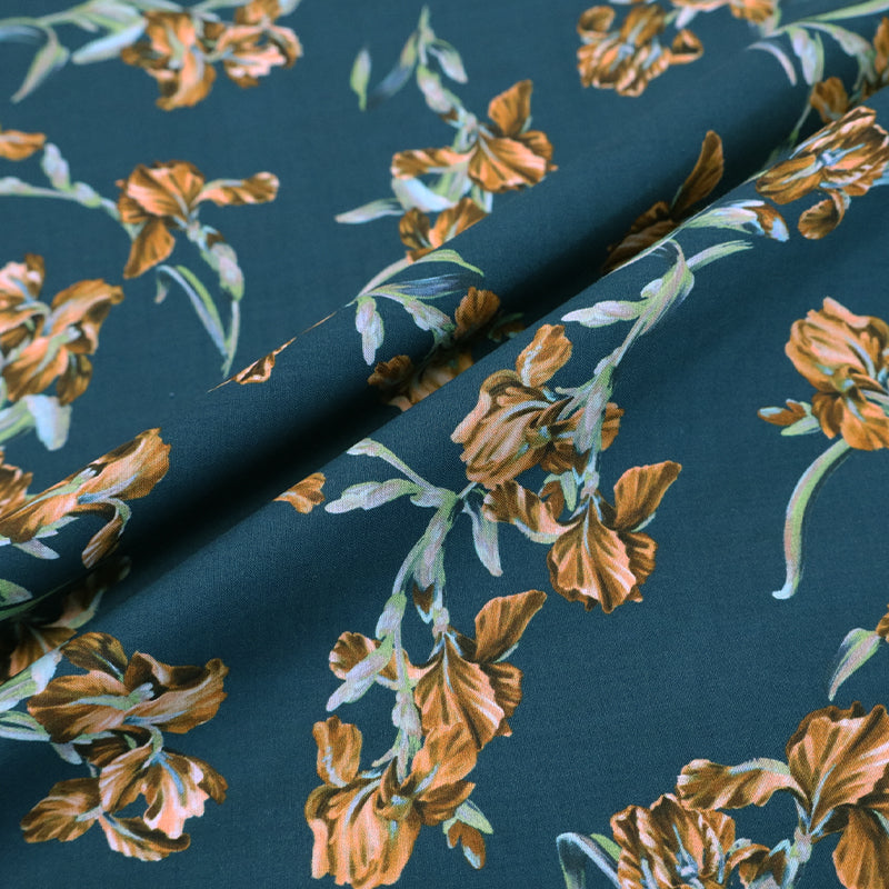 Liberty Fabrics Tana Lawn™ Cotton - French Iris Dark Green floral 100% cotton lawn