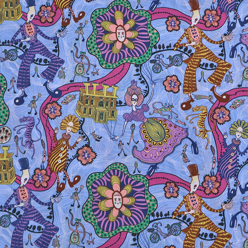 100% Cotton Liberty Fabrics Tana Lawn™ - Blue Grayson Perry Design Shirley Smith