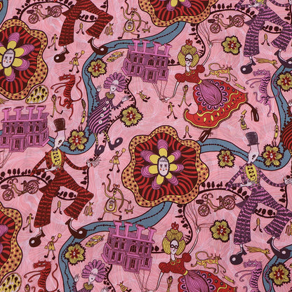 100% Cotton Liberty Fabrics Tana Lawn™ - Pink Grayson Perry Shirley Smith Design