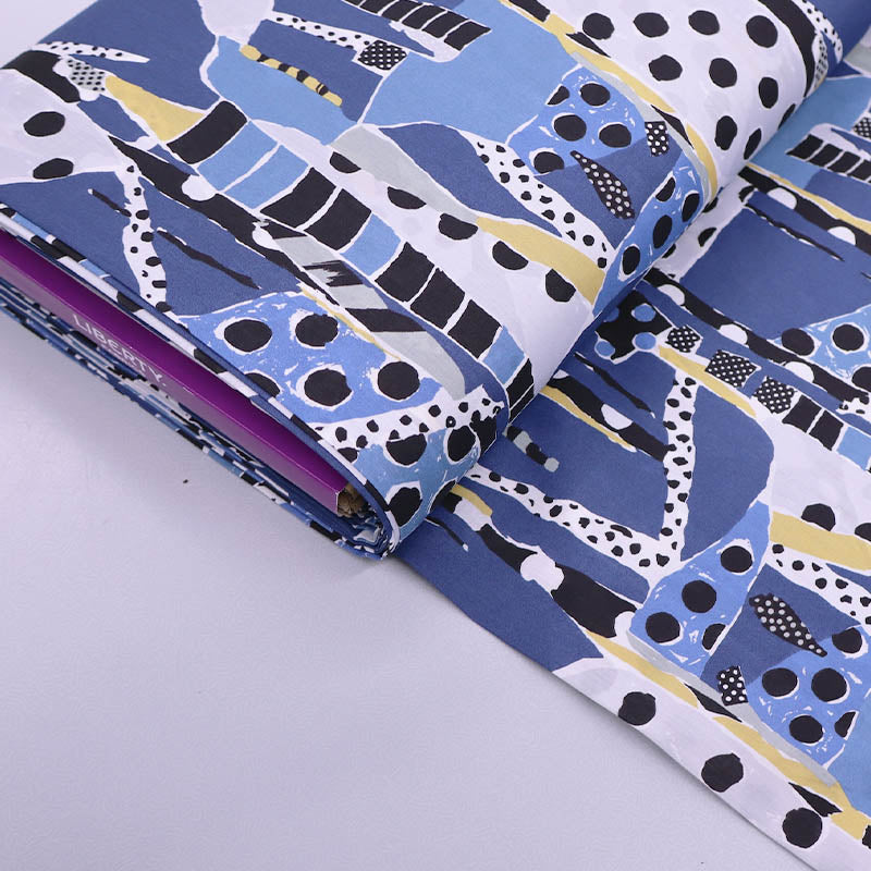 100% Cotton Liberty Fabrics Cotton Lawn - Krasner B - Blue