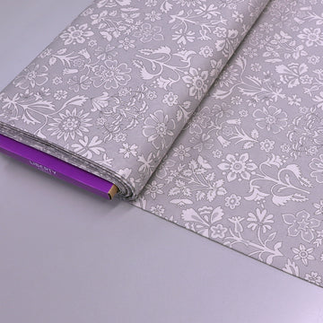 100% Cotton Lawn Grey and White Floral Liberty Fabric
