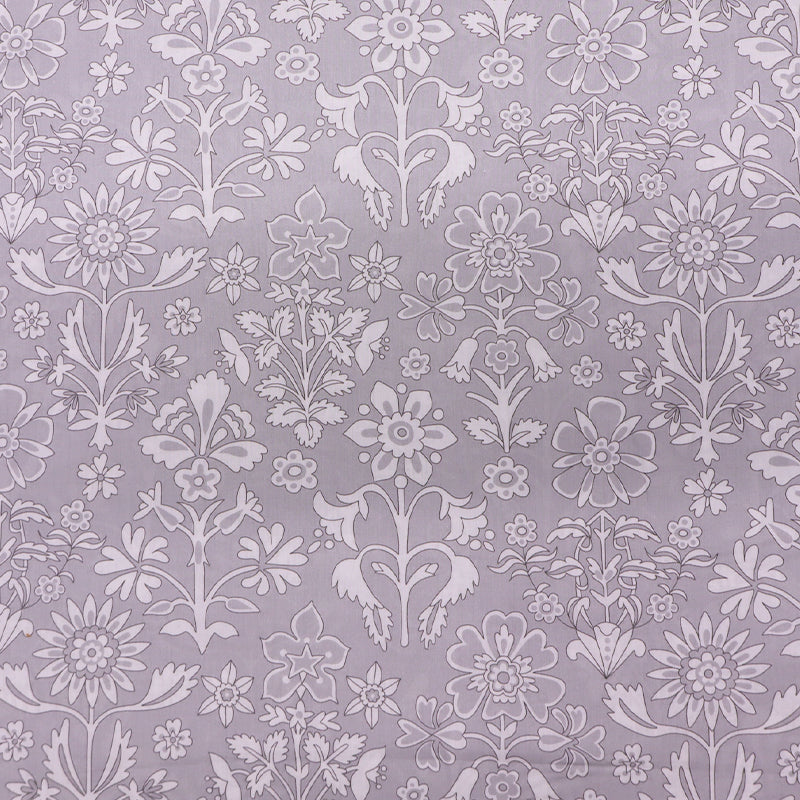 100% Cotton Lawn Grey and White Floral Liberty Fabric