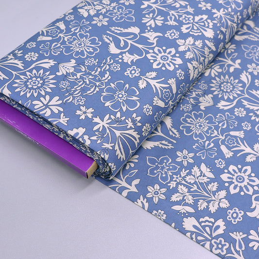 100% Cotton Lawn Pale Blue and White Floral Liberty Fabric