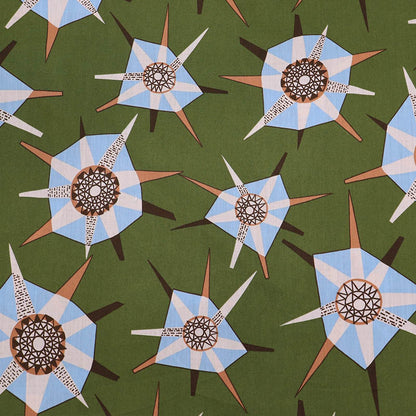 100% Cotton Liberty Fabrics Tana Lawn™ Cotton - Meteor - Olive Green