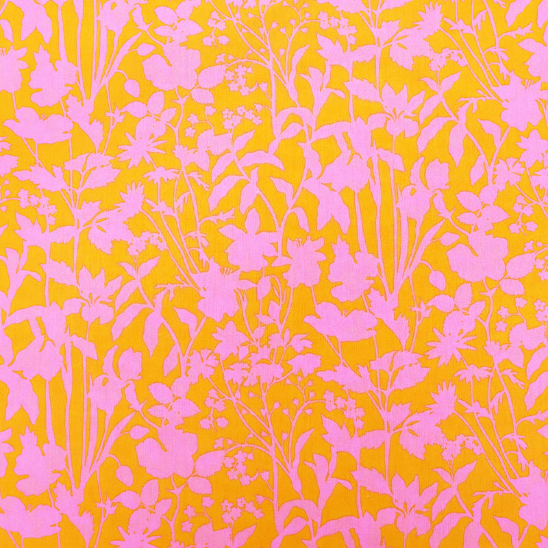 Pink and Yellow Liberty Fabrics Ophelia Silhouette Tana Lawn™ Cotton