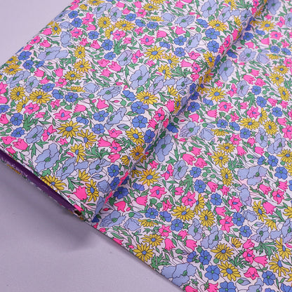 100% Cotton Liberty Fabrics Tana Lawn™ Cotton- Poppy & Daisy Pink, Blue and Yellow Floral