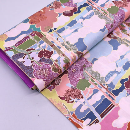 100% Cotton Lawn Liberty Fabrics Tana Lawn™ Cotton - Prospect Road in Muted Pinks and Purples