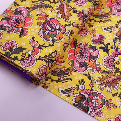 100% Cotton Liberty Fabrics Tana Lawn™ Cotton - Yellow Floral Print - Weaver's Wonder