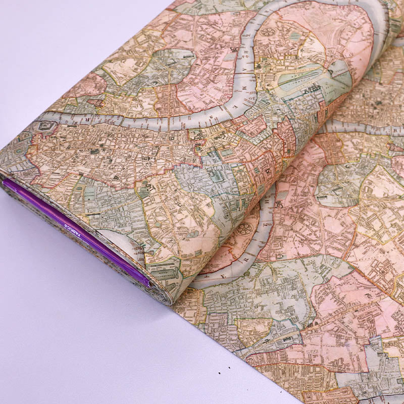 100% Cotton Lawn Liberty Fabrics Tana Lawn™ Cotton Fabric - Cary's Patchwork Brown London map
