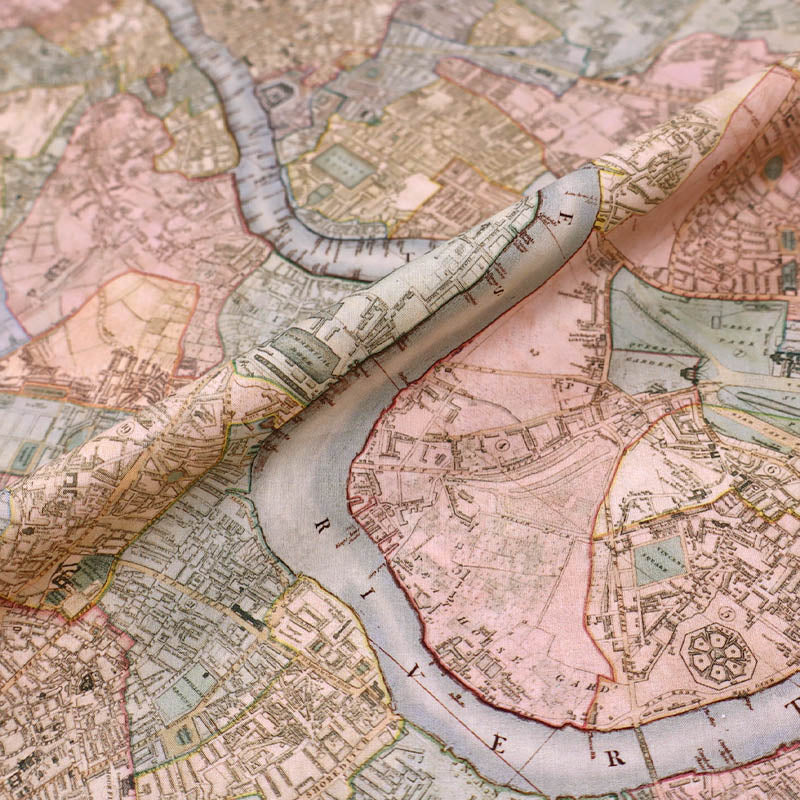 100% Cotton Lawn Liberty Fabrics Tana Lawn™ Cotton Fabric - Cary's Patchwork Brown London map