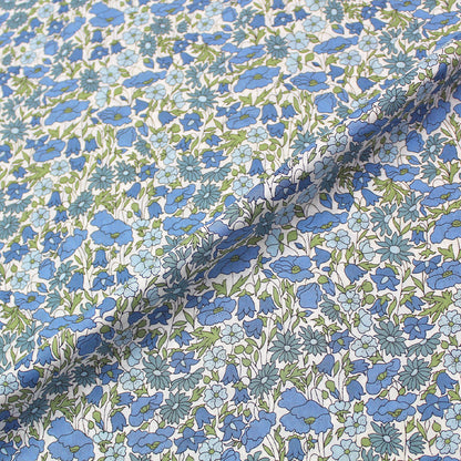 100% Cotton Tana Lawn™  Liberty Fabrics Poppy and Daisy  Blue and Green