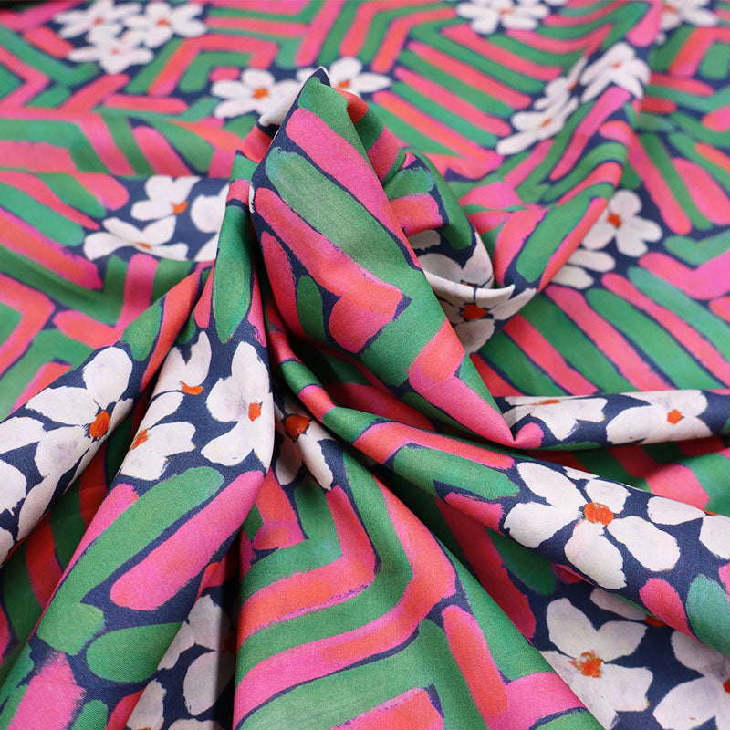 Liberty Fabrics Tana Lawn™ - Flower Portrait - Pink and Green 100% cotton lawn