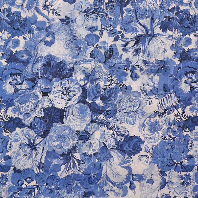 100% Cotton Liberty Cotton Lawn Fabric - Blue Parchment Petals